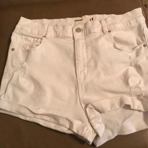 Garage White Denim Shorts